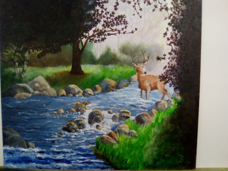 Hirsch in oel von Maike